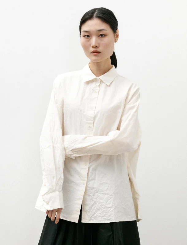 Waga Soleil Shirt Natural Polka Dot Checkered Tartan