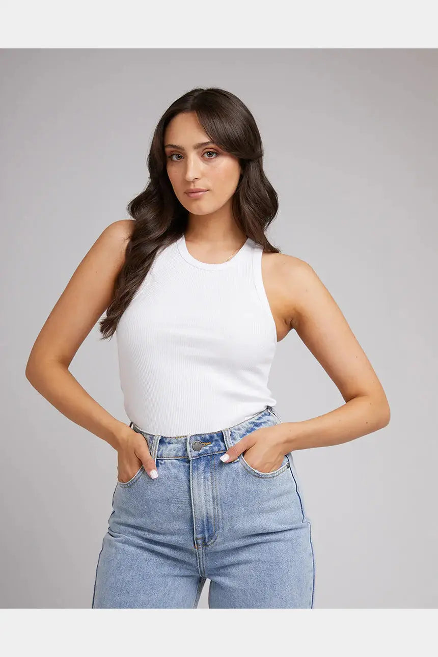 All about eve rib baby tank - white bold tank top