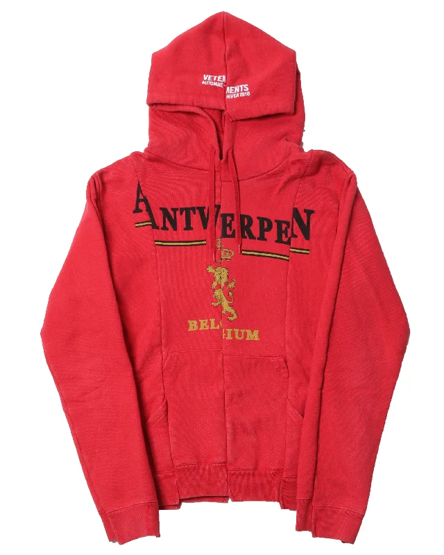 Antwerpen Reconstructed Hoodie Hoodie with Patch Decorative Personalized