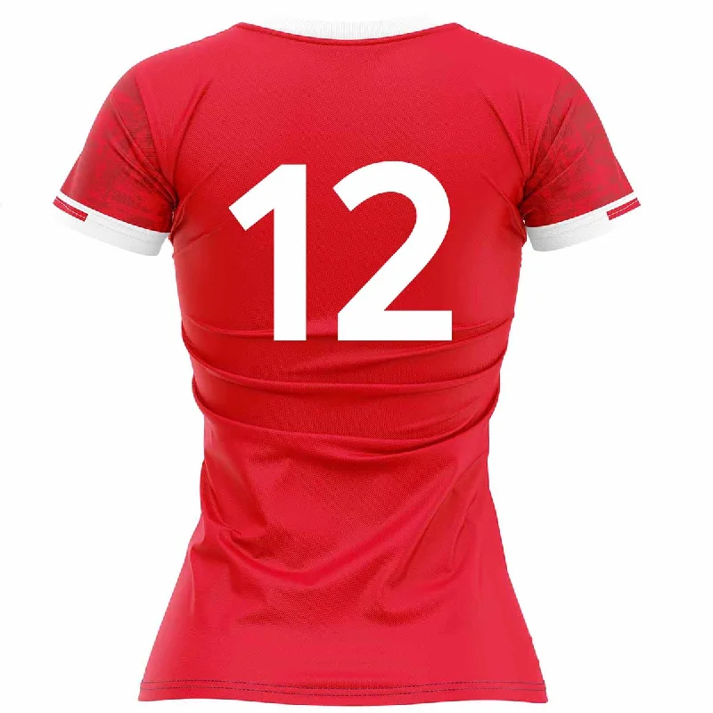 Mc Keever Dromahair GAA Numbered Playing Jersey - Womens - Red Eco-Friendly Jersey Tee Mc Keever Dromahair GAA Numbered Playing Jersey - Womens - Red Eco-Friendly Jersey Tee