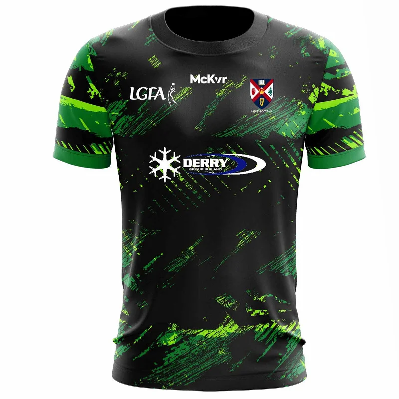 Mc Keever Queens Ladies Football Training Jersey - Womens - Black/Green Halter Neck Jersey Tee Mc Keever Queens Ladies Football Training Jersey - Womens - Black/Green Halter Neck Jersey Tee