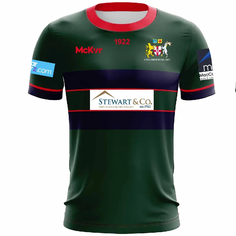 Mc Keever Civil Service NI RFC 4WS Pro Home Jersey - Adult - Green High-End Jersey Tee Mc Keever Civil Service NI RFC 4WS Pro Home Jersey - Adult - Green High-End Jersey Tee
