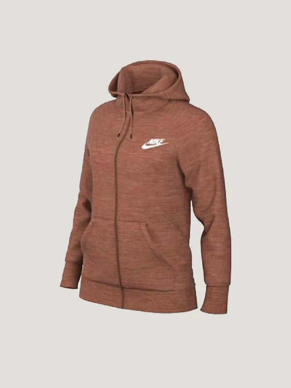 SWEATER C/CIERRE NIKE MUJER W NSW ESSNTL FLC FZ HOODIE Hoodie with Belted Waist Structured Tailored