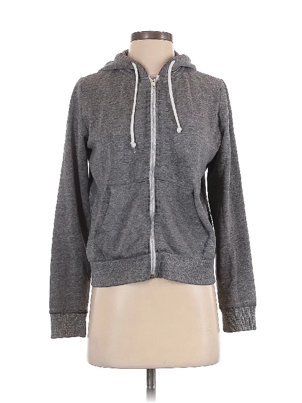 Zip Up Hoodie Hoodie with Longline Fit Extended Stylish