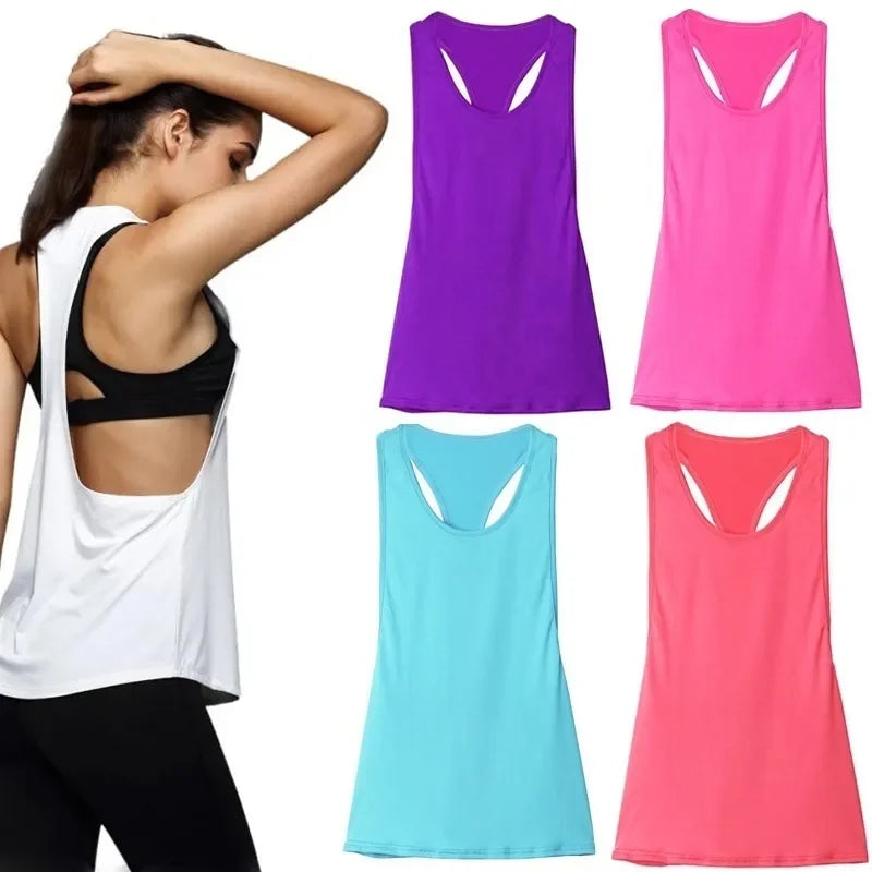 New Sports Overshirt Women's Fitness Sports Tank Top Back T-shaped Quick Dried Slim Sleeveless Running Tank Top Overcoat loose fit tank New Sports Overshirt Women's Fitness Sports Tank Top Back T-shaped Quick Dried Slim Sleeveless Running Tank Top Overcoat loose fit tank