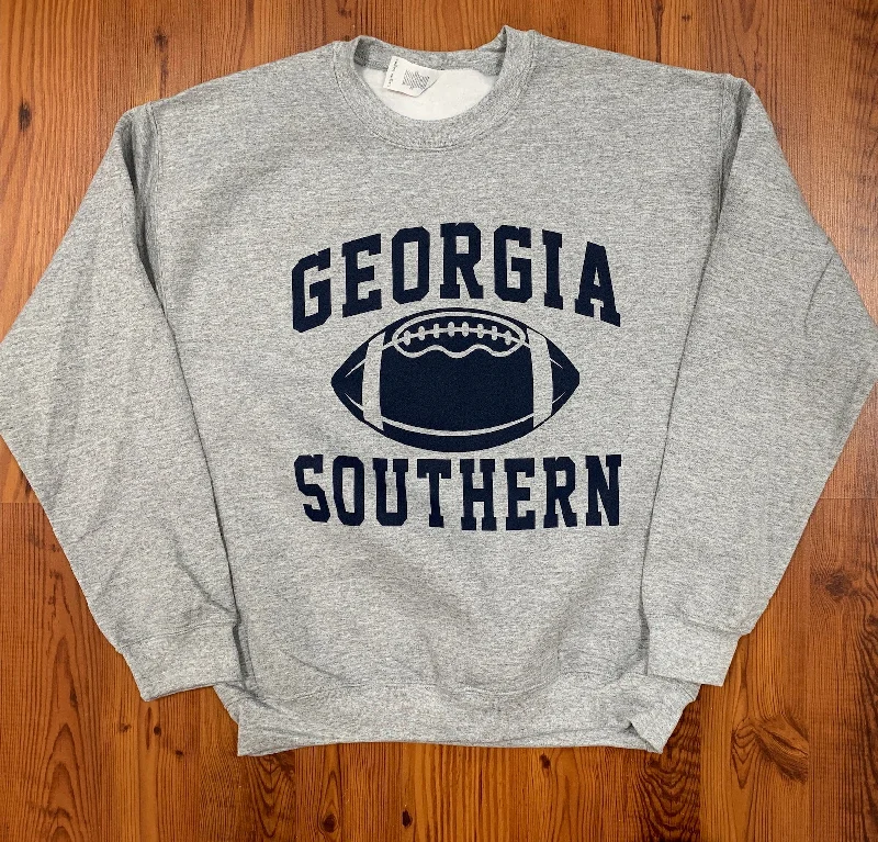 Classic Georgia Southern Football - Athletic Grey Sweatshirt Hoodie with Cuffed Sleeves Snug Secure