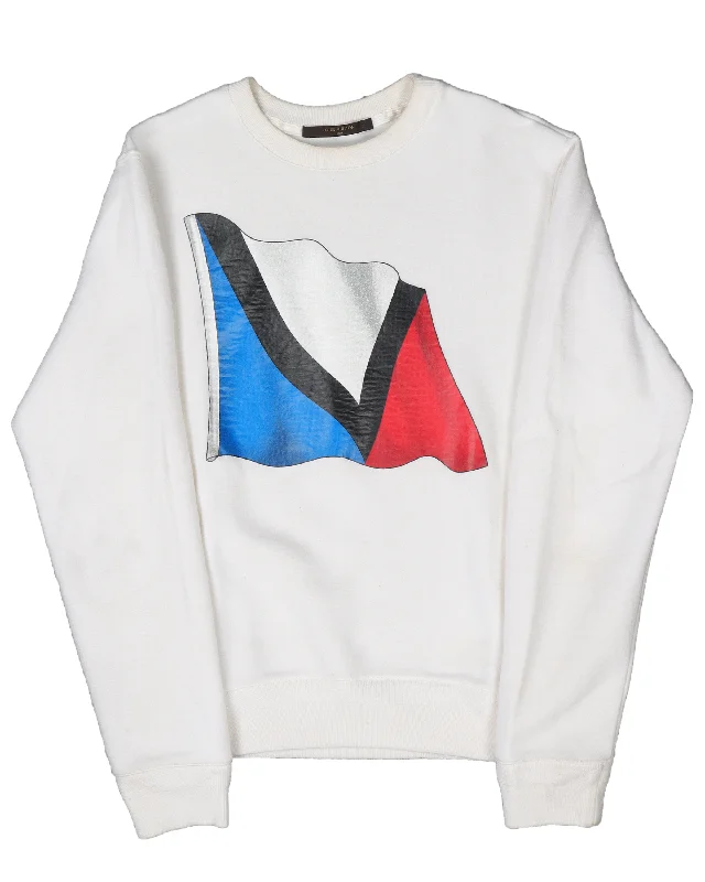 French Flag Sweatshirt Hoodie with Hem Patch Decorative Personalized