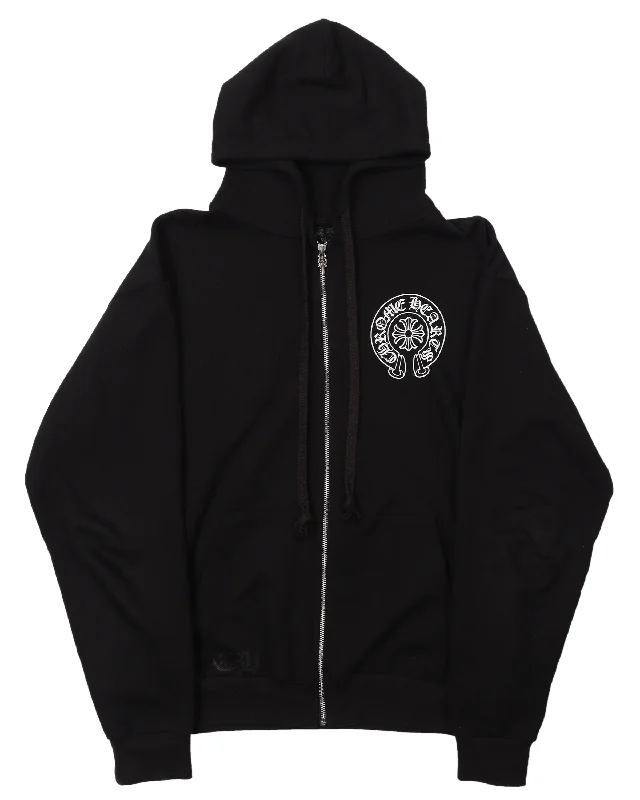 Los Angeles Horseshoe Logo Zip-Up Hoodie Hoodie with V-Neck Classic Versatile