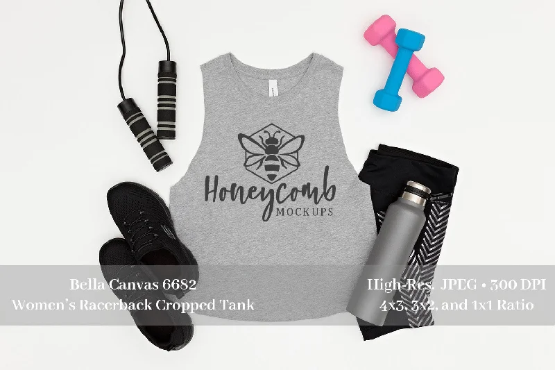 Workout Mockup, Bella Canvas 6682 Heather Athletic, Women's Cropped Racerback Tank Mockup, Fitness Mockup, Sports Mockup print tank top Workout Mockup, Bella Canvas 6682 Heather Athletic, Women's Cropped Racerback Tank Mockup, Fitness Mockup, Sports Mockup print tank top