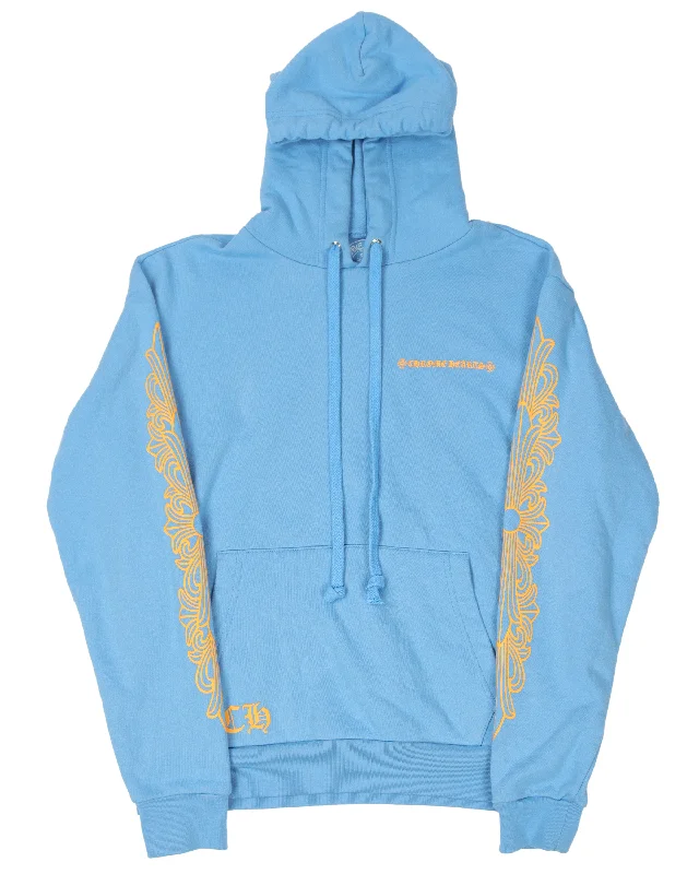 Baby Blue Hoodie Hoodie with Tied Waist Feminine Flattering