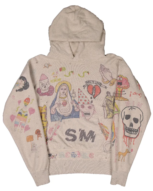 Dr Woo READYMADE Graffiti Hoodie Hoodie with Embroidery Detailed Premium
