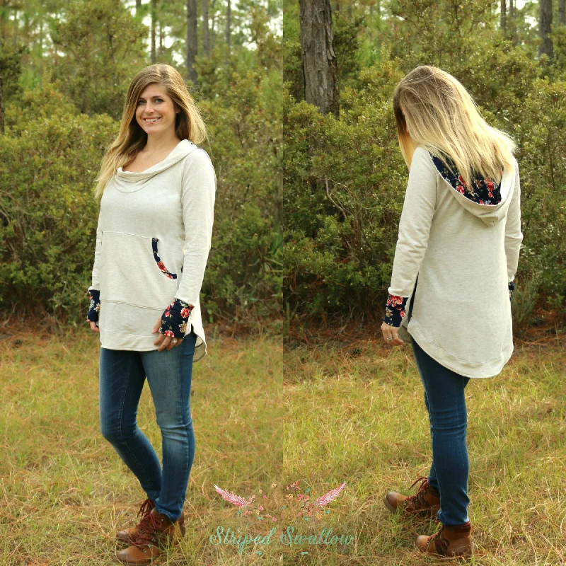 Driftwood Hoodie PDF Pattern Women XS-XXXL Hoodie with Cuffed Sleeves Snug Secure