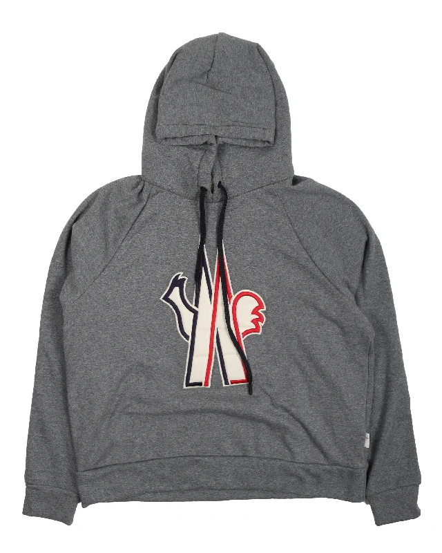 Grenoble Logo Hoodie Hoodie with Hem Applique Textured Unique