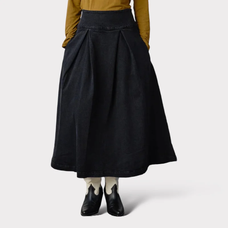 Seventy + Mochi Maddie Skirt Washed Black cashmere skirt rich