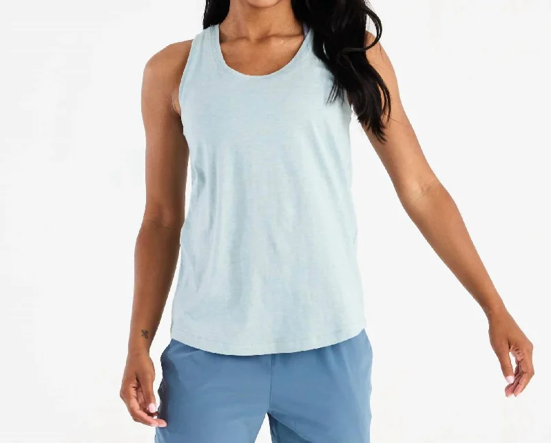 Heritage Tank Top In Heather Ocean Mist trendy tank top