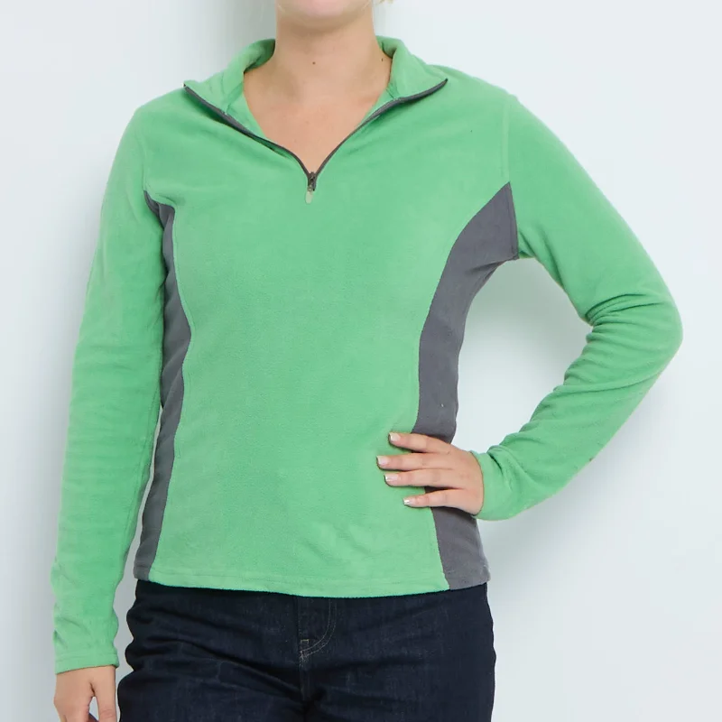 Champion 1/4 Zip Microfleece Sweater - UK 8 Welt Pockets Slit Pockets Flap Pockets