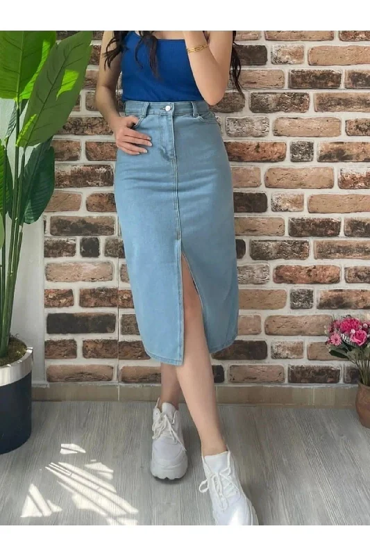 light blue skirt