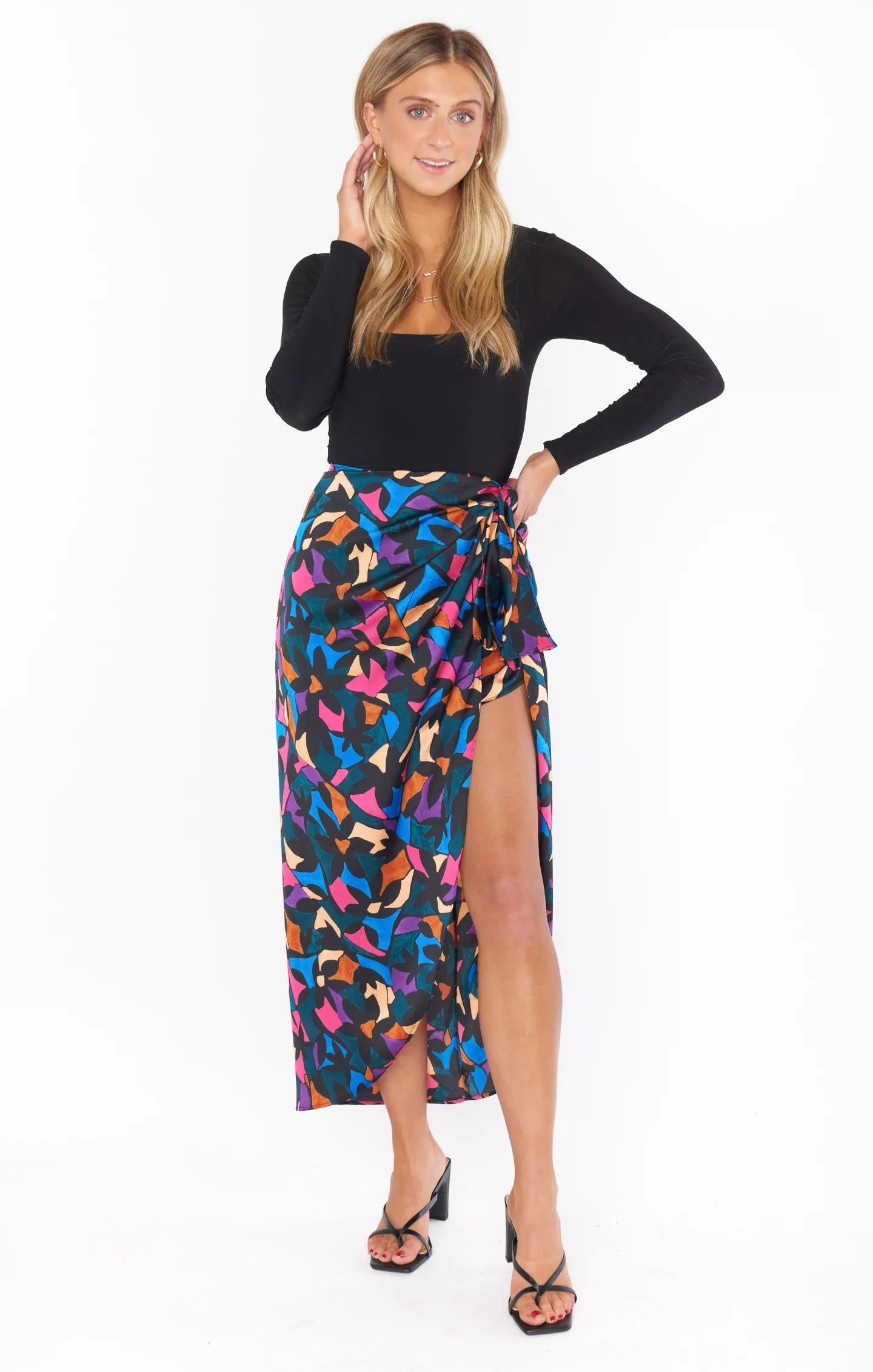 Show Me Your Mumu Wrap Me Up Skirt Mosaic Magic cashmere skirt fine