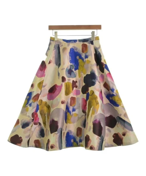 DESIGNWORKS Knee length skirts linen skirt light