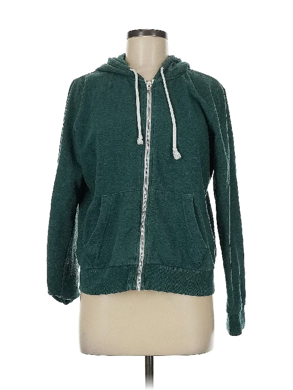 Zip Up Hoodie Hoodie with Set-In Sleeves Structured Classic