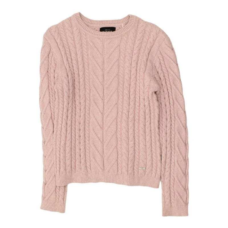 Diesel Womens Pink Cable Knit Jumper | Designer Sweater Winter Wear VTG Fitted Loose Oversized Diesel Womens Pink Cable Knit Jumper | Designer Sweater Winter Wear VTG Fitted Loose Oversized