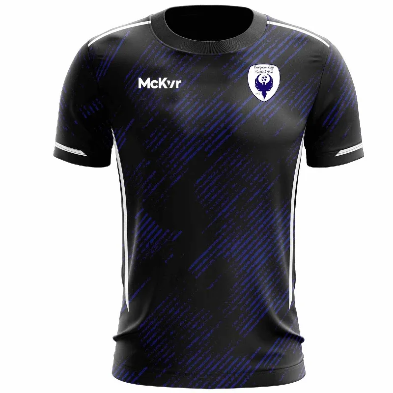 Mc Keever Craigavon City FC Training Jersey - Adult - Black/Blue Player Fit Jet Black Jersey Tee Mc Keever Craigavon City FC Training Jersey - Adult - Black/Blue Player Fit Jet Black Jersey Tee