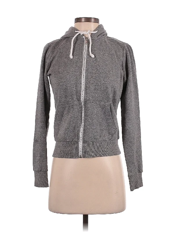 Zip Up Hoodie Hoodie with Cropped Fit Short Trendy