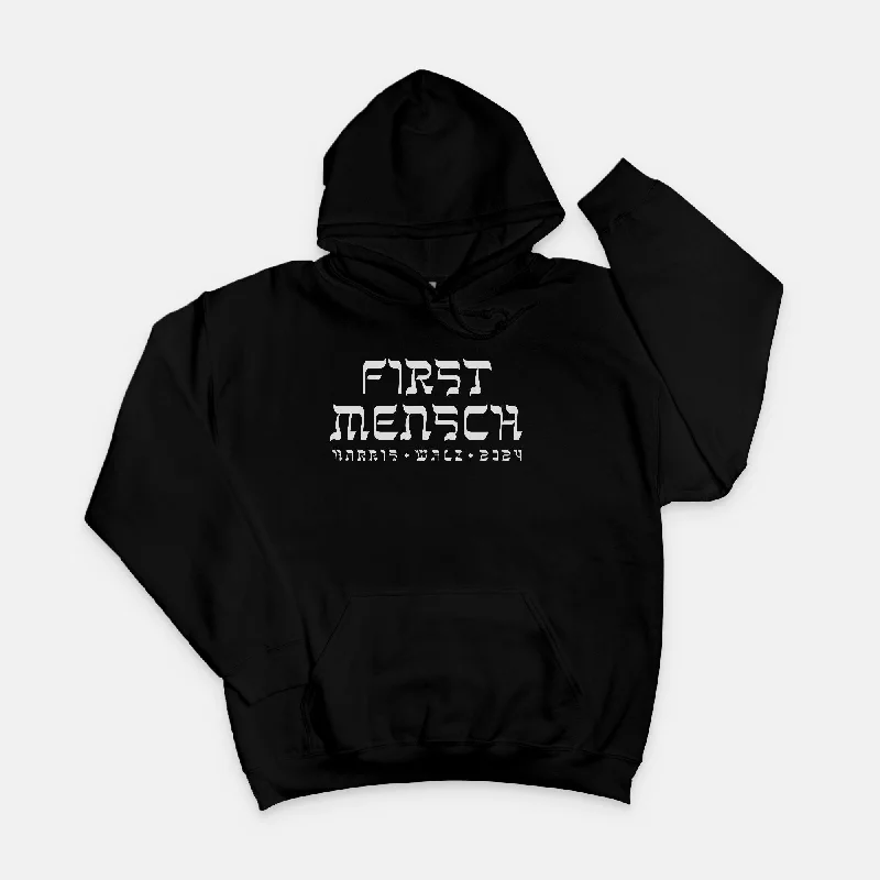 FIRST MENSCH | HOODIE Hoodie with Hem Patch Decorative Personalized