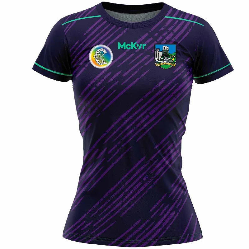 Mc Keever Limerick Camogie Official Training Jersey - Womens - Purple/Navy Pastel Jersey Tee Mc Keever Limerick Camogie Official Training Jersey - Womens - Purple/Navy Pastel Jersey Tee