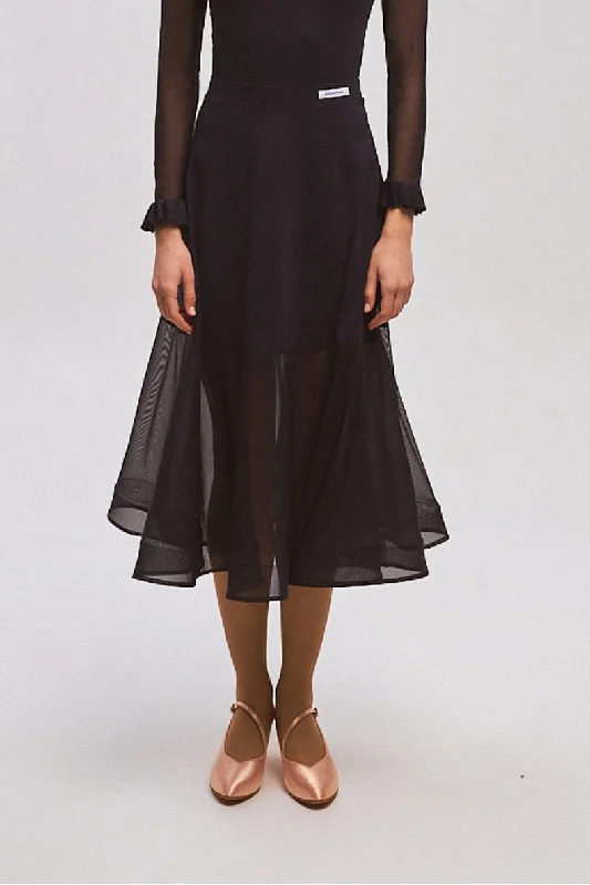 ONDANCE St. Mercy Black Ballroom Skirt for Women and Girls with Mesh Pra 1328 silk skirt sleek ONDANCE St. Mercy Black Ballroom Skirt for Women and Girls with Mesh Pra 1328 silk skirt sleek