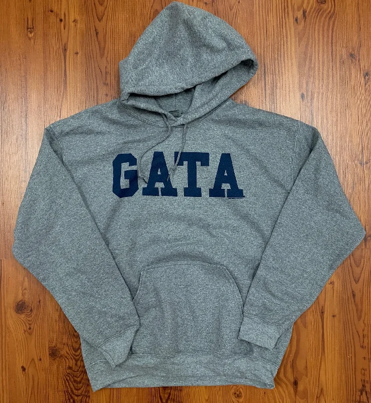 Classic GATA Hoodie - Graphite Heather Hoodie with Elastic Cuffs Stretchable Comfortable