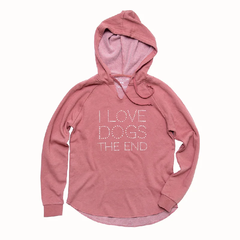 I Love Dogs Beach Hoodie Hoodie with Elastic Waist Stretchable Comfortable