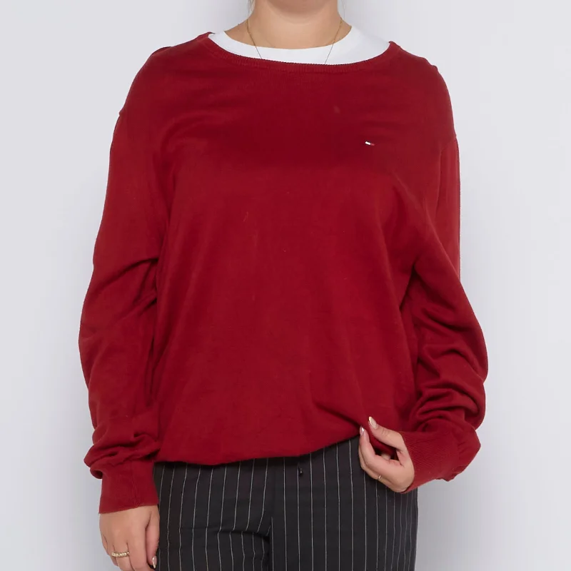 Tommy Hilfiger Crewneck Sweater - UK 14 Open Front Closed Front Wrap Front