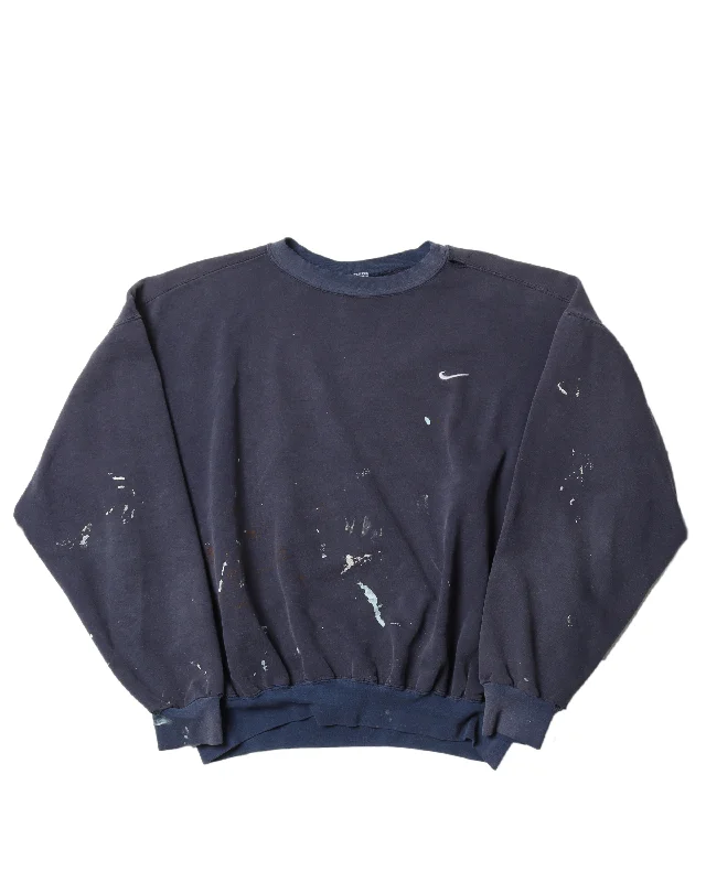 Nike Paint Splatter Sweatshirt Hoodie with Frayed Bohemian Relaxed