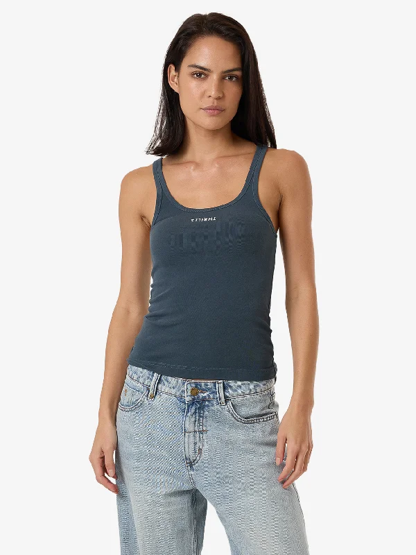 THRILLS Minimal scoop tank - Dark slate crew neck tank