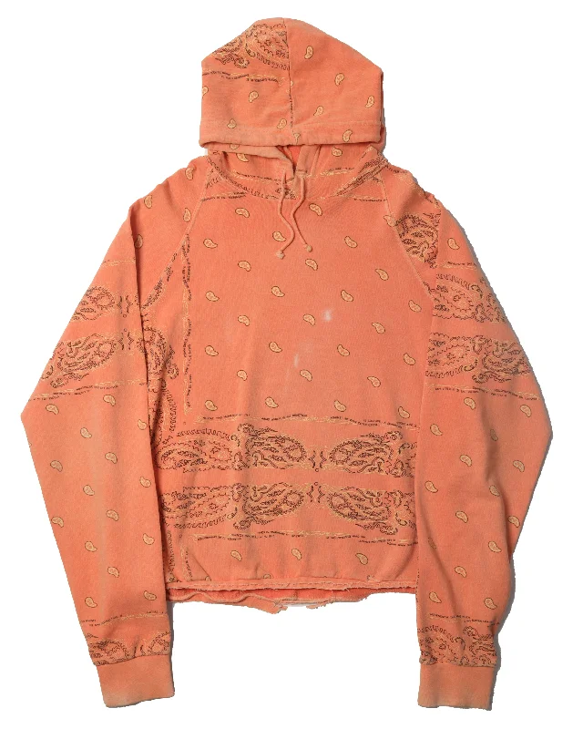 Paisley Orange Hoodie Hoodie with Oversized Fit Loose Comfortable