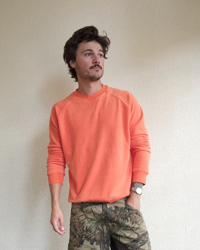 Range Towelling Sweatshirt, Tangerine Hoodie with Hem Ribbing Snug Secure