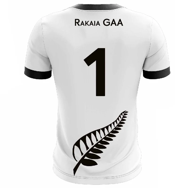 Mc Keever Rakaia GAA Numbered Goalkeeper Jersey - Womens - White/Black Striped Jersey Top Mc Keever Rakaia GAA Numbered Goalkeeper Jersey - Womens - White/Black Striped Jersey Top