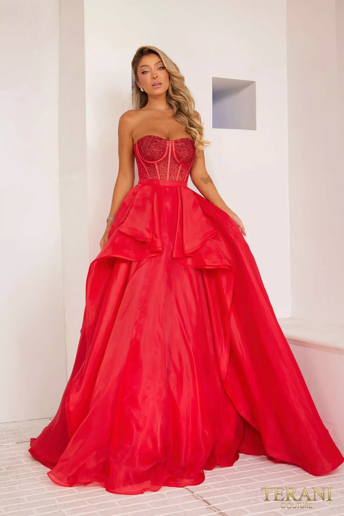 Terani Couture 241P2209 Sweetheart Neckline Sleeveless Ballgown Prom Dress Tunics Fall fleece Terani Couture 241P2209 Sweetheart Neckline Sleeveless Ballgown Prom Dress Tunics Fall fleece