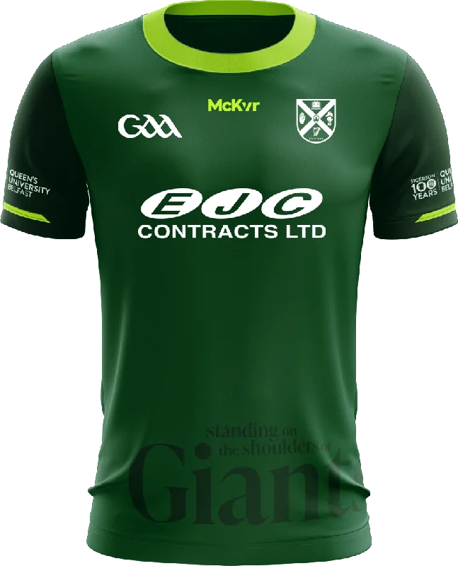Mc Keever Queens GAA Sigerson 100 Years Playing Jersey - Adult - Green Player Fit Casual Weekend Jersey Tee Mc Keever Queens GAA Sigerson 100 Years Playing Jersey - Adult - Green Player Fit Casual Weekend Jersey Tee