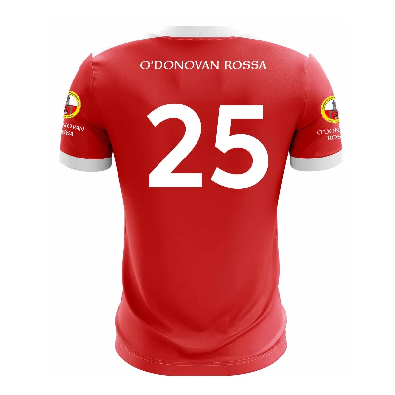 Mc Keever O'Donovan Rossa LGFA Numbered Playing Jersey - Womens - Red/White Silk Jersey Blouse Mc Keever O'Donovan Rossa LGFA Numbered Playing Jersey - Womens - Red/White Silk Jersey Blouse