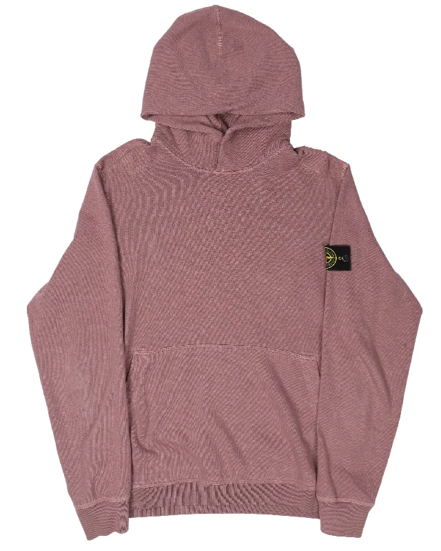 Garment Dyed Pullover Hoodie Hoodie with Ribbed Hem Stretchable Secure