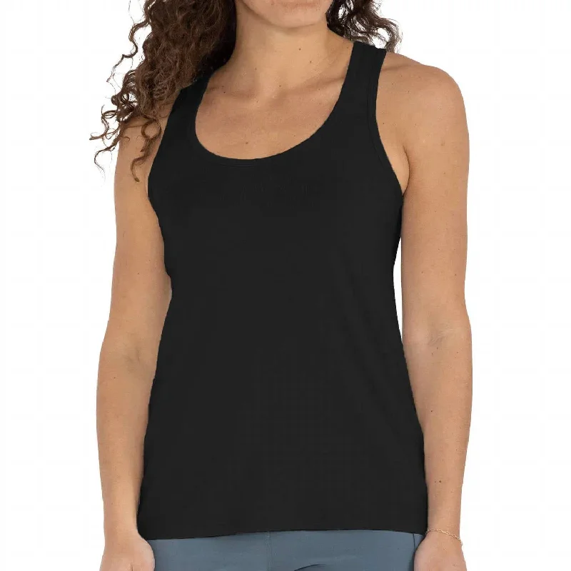 Bamboo Racerback Tank Top In Black fashionable tank top