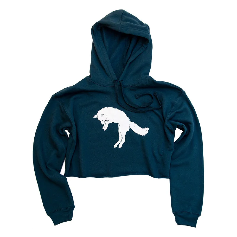 Arctic Fox Crop Hoodie Hoodie with Strings Custom Fit Adjustable