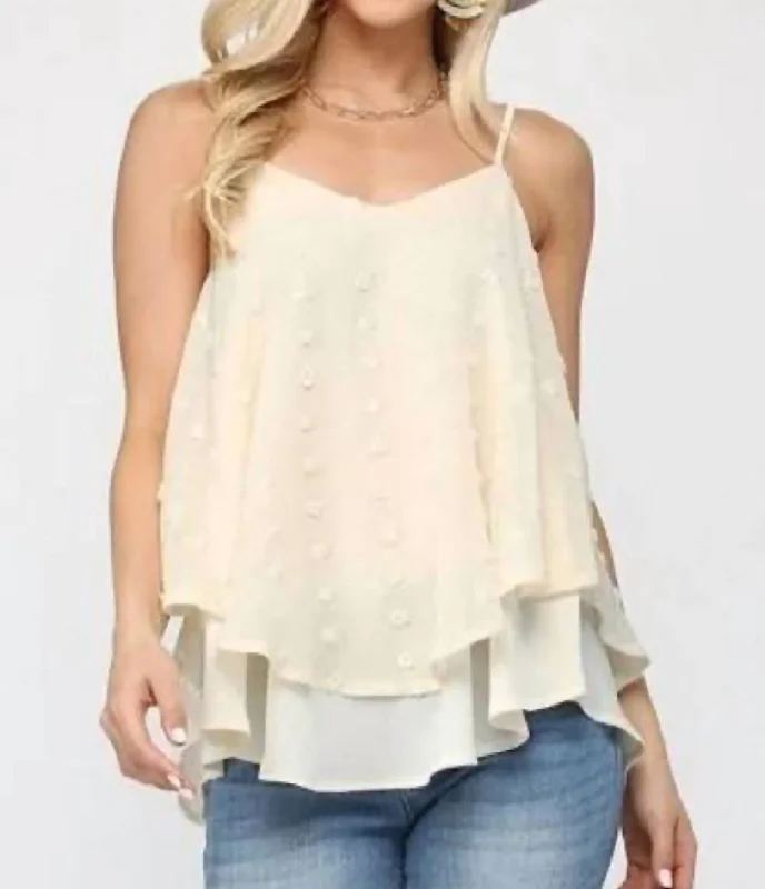 Urakiri Tank Top In Cream playful tank top