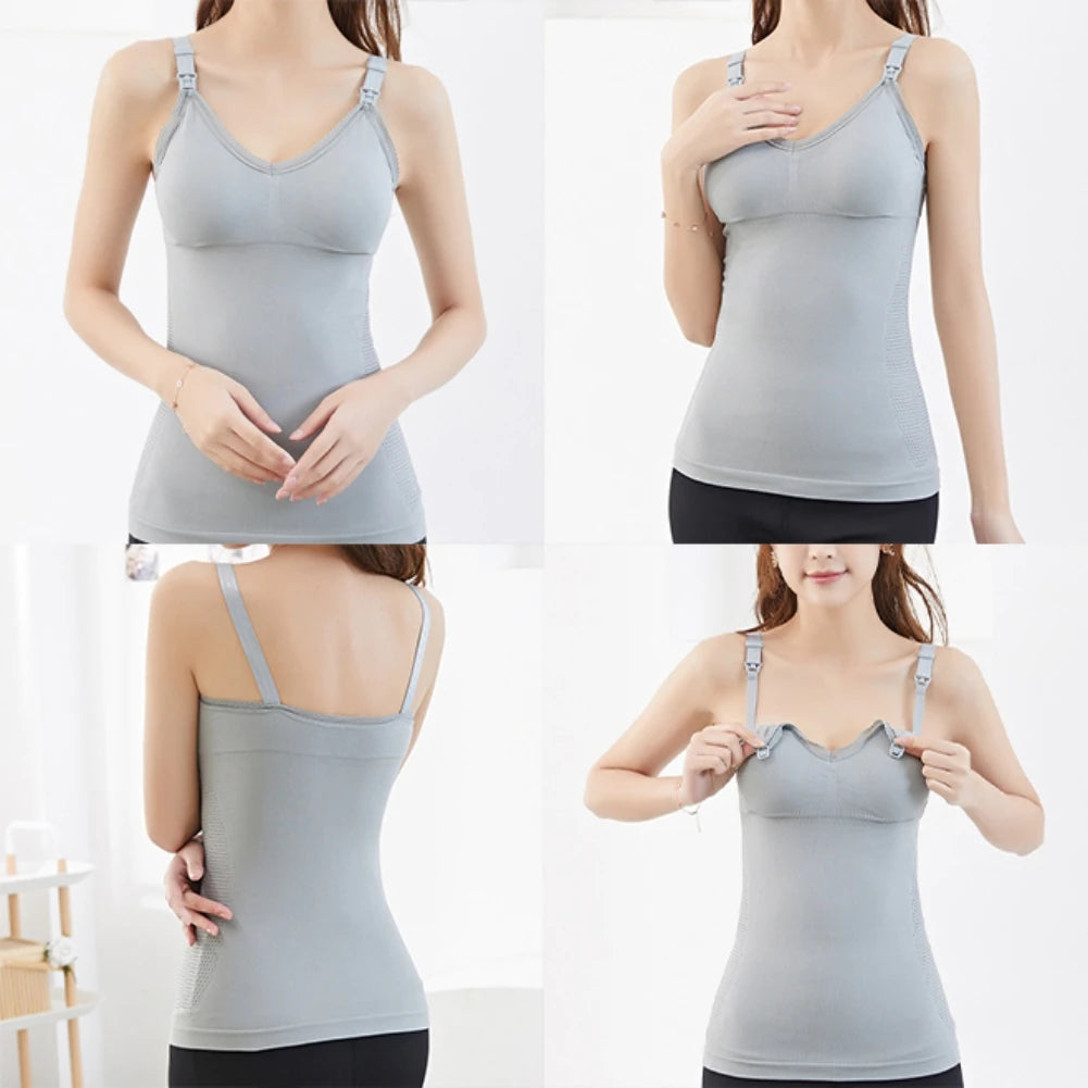 Maternity Clothing Cotton Solid Sling Vest Pregnant Nursing Women High Support Comfortable Tank Top Cool Versatile Undershirt mint tank top Maternity Clothing Cotton Solid Sling Vest Pregnant Nursing Women High Support Comfortable Tank Top Cool Versatile Undershirt mint tank top