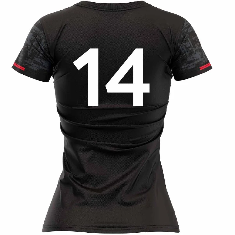 Mc Keever Dromahair GAA Numbered Playing Jersey - Womens - Black Vintage Jersey Tee