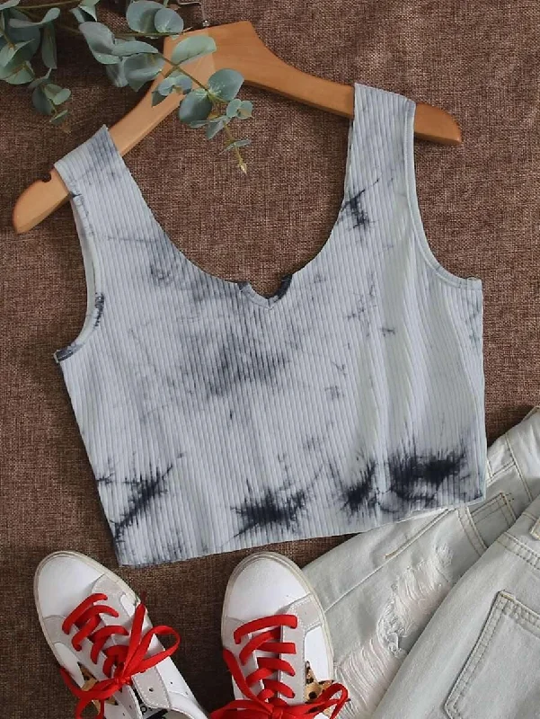 Notched Neck Crop Tank Top flowy tank top