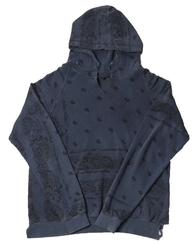 Paisley Navy Hoodie Hoodie with Gradient Ombre Colorful