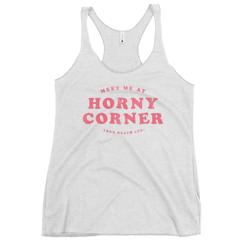 Meet Me At Horny Corner | Women's Racerback Tank (4 Colors Available) casual tank top Meet Me At Horny Corner | Women's Racerback Tank (4 Colors Available) casual tank top